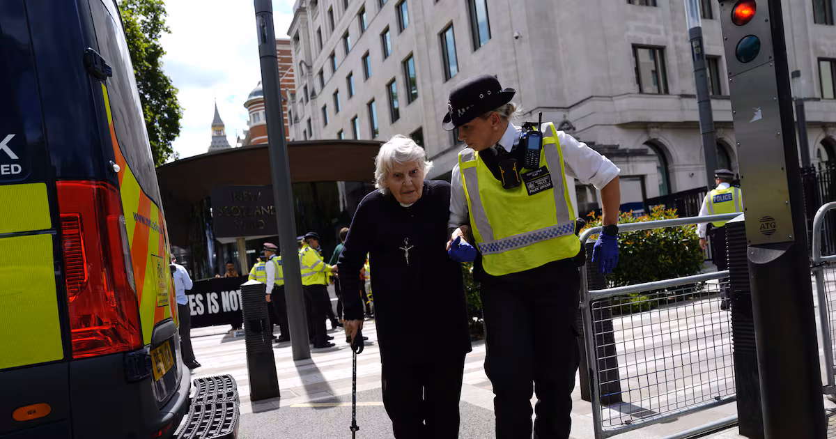 Retired Priest Arrested at Palestine Action Protest