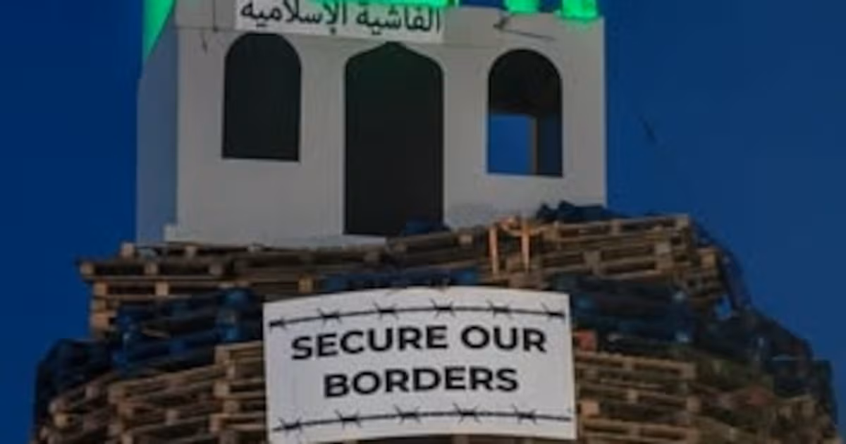 Man Arrested Over Replica Mosque Bonfire Display