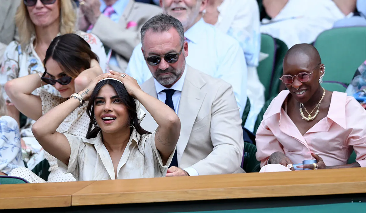 Lily James and Cynthia Erivo at Wimbledon Day 11