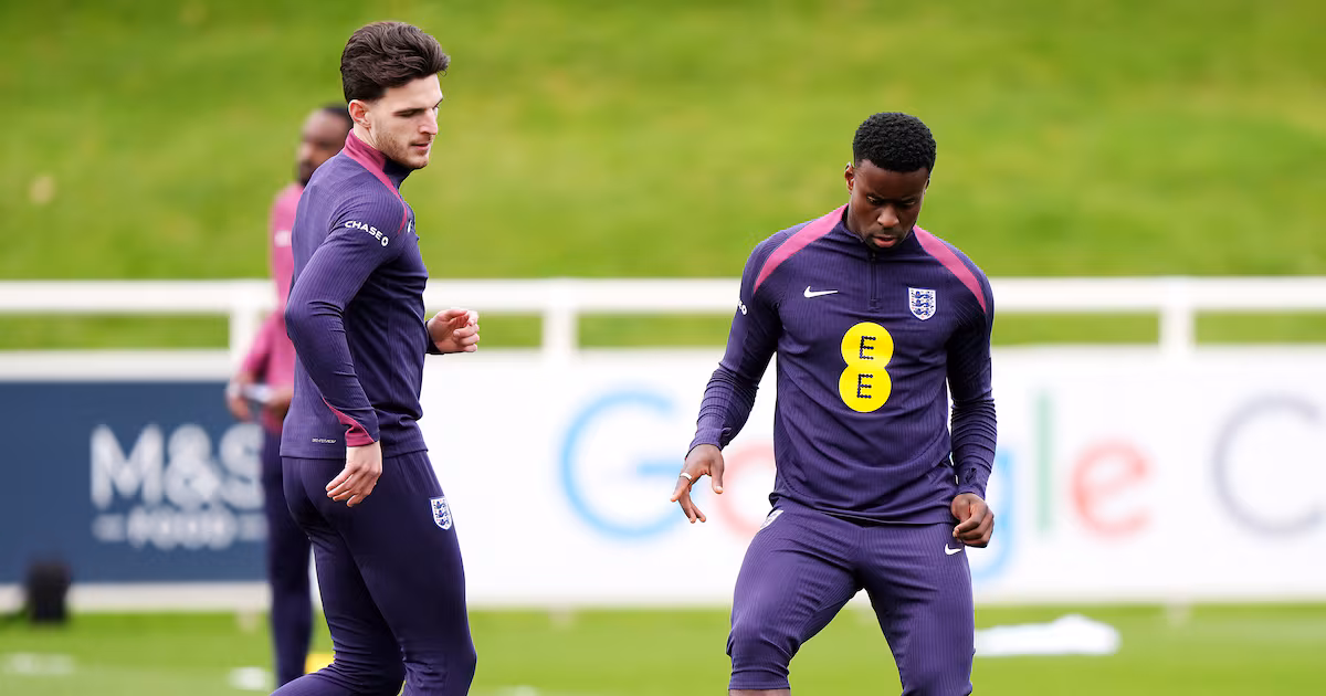 England's Guehi and Rice Train Before Quarter-Final