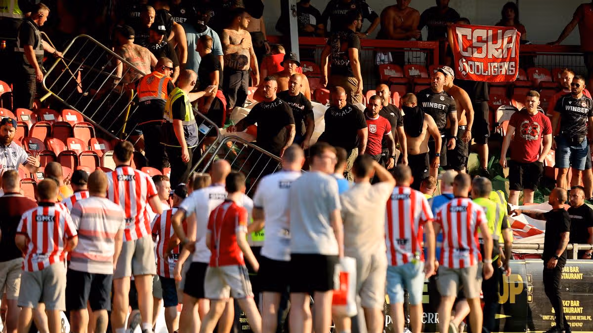 Derry City Fans Evacuated During Europa League Match