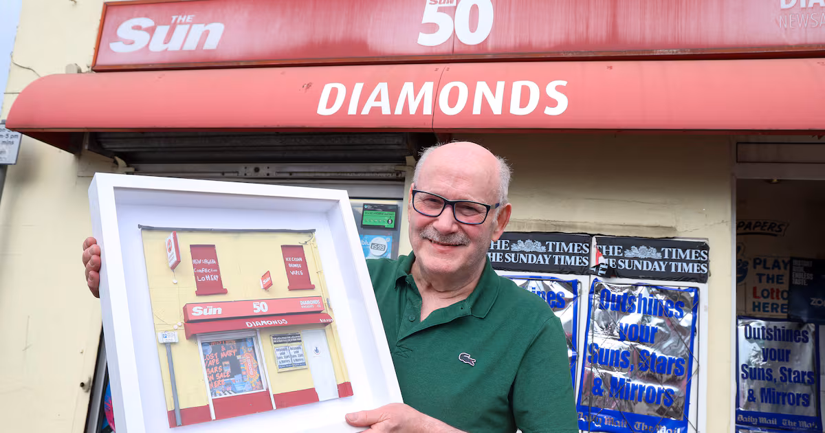 Eugene Diamond Receives Model of Ballymena Shop