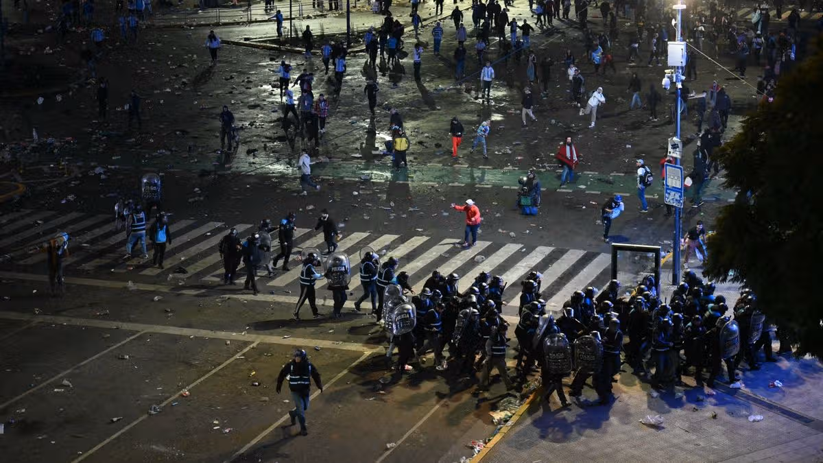Police Clash With Argentina Fans After World Cup Loss