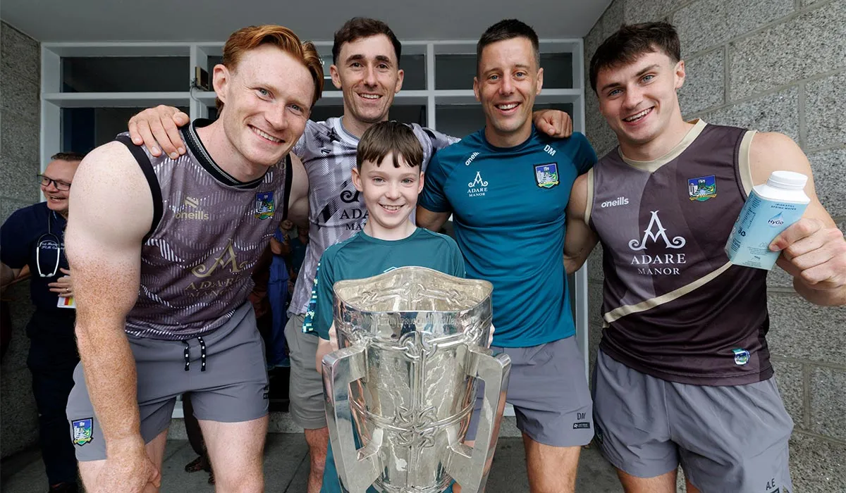 Limerick team celebrates All Ireland win with children