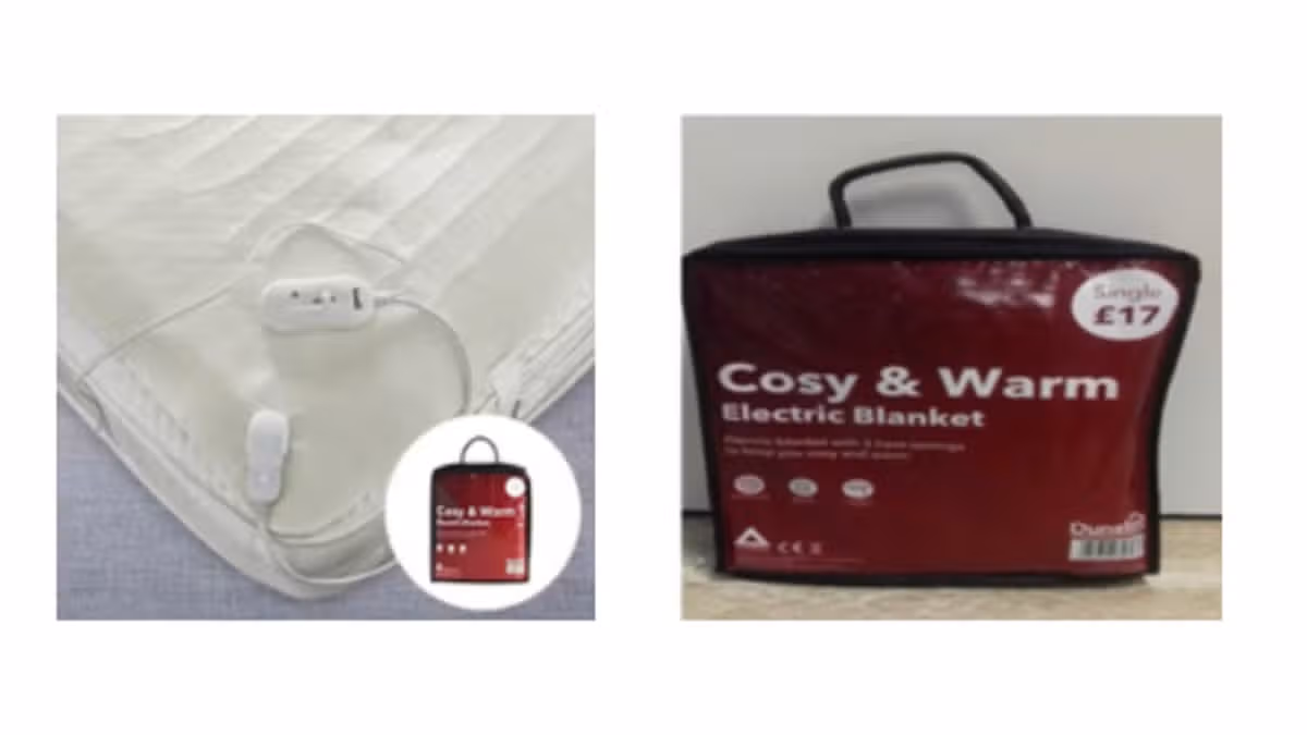 Dunelm recalls electric blankets over fire risk