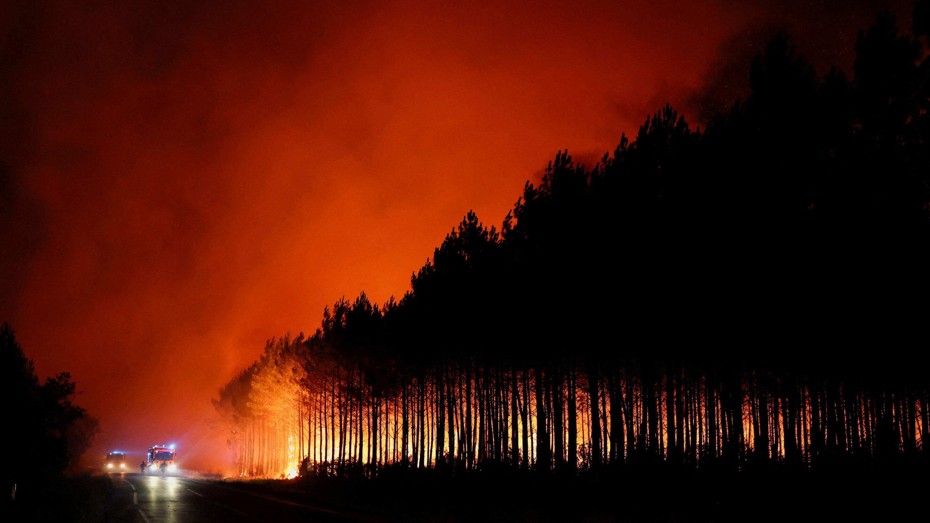 Wildfires Force Evacuations in Southwestern France