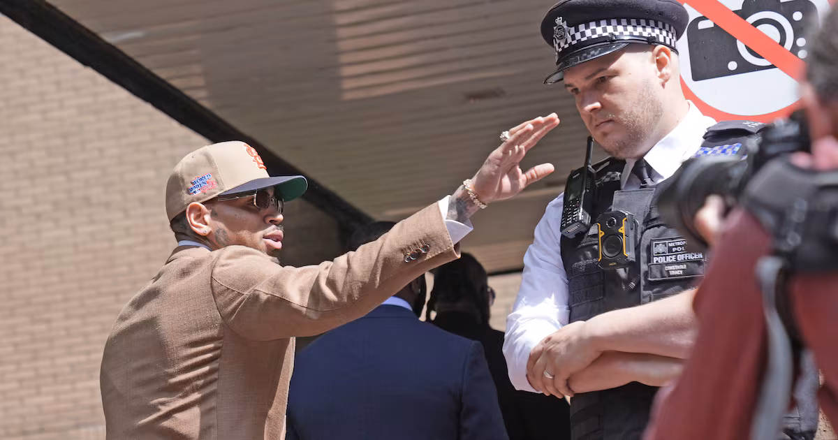 Chris Brown in Court for Bottle Attack Hearing