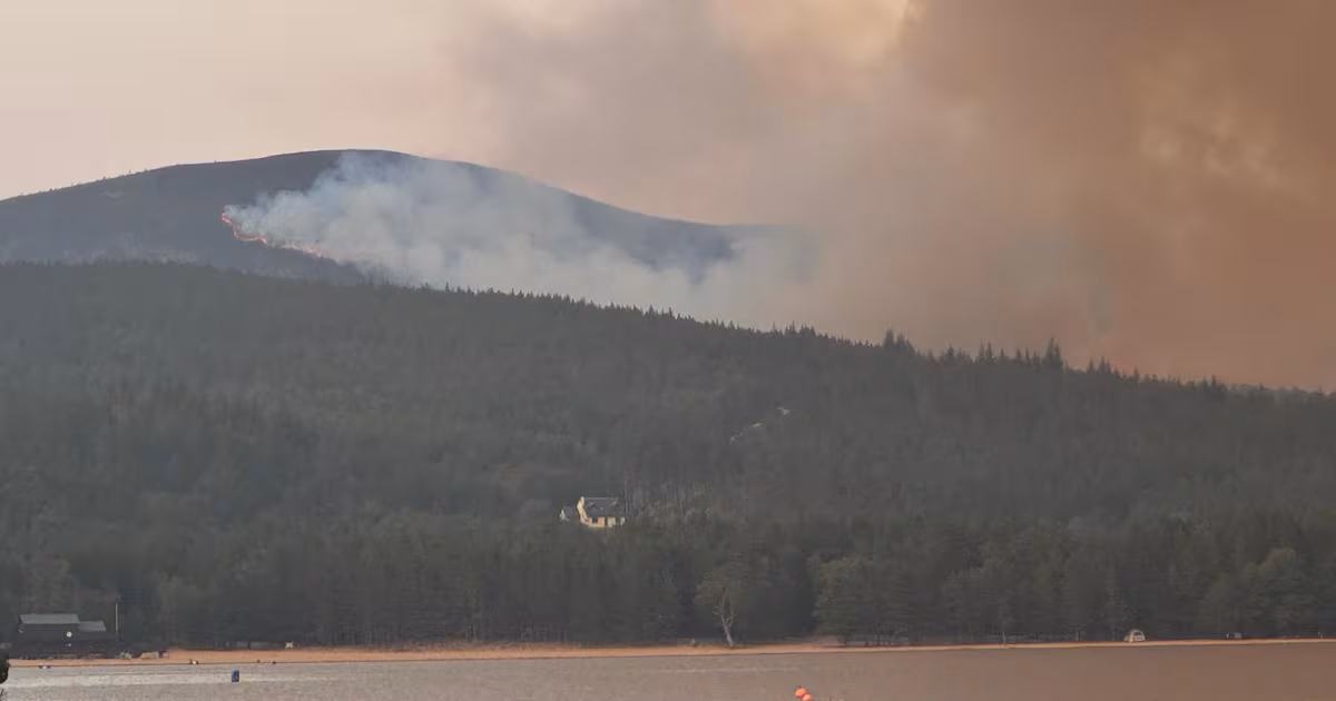 Cairngorms wildfire smoke reaches Aberdeen