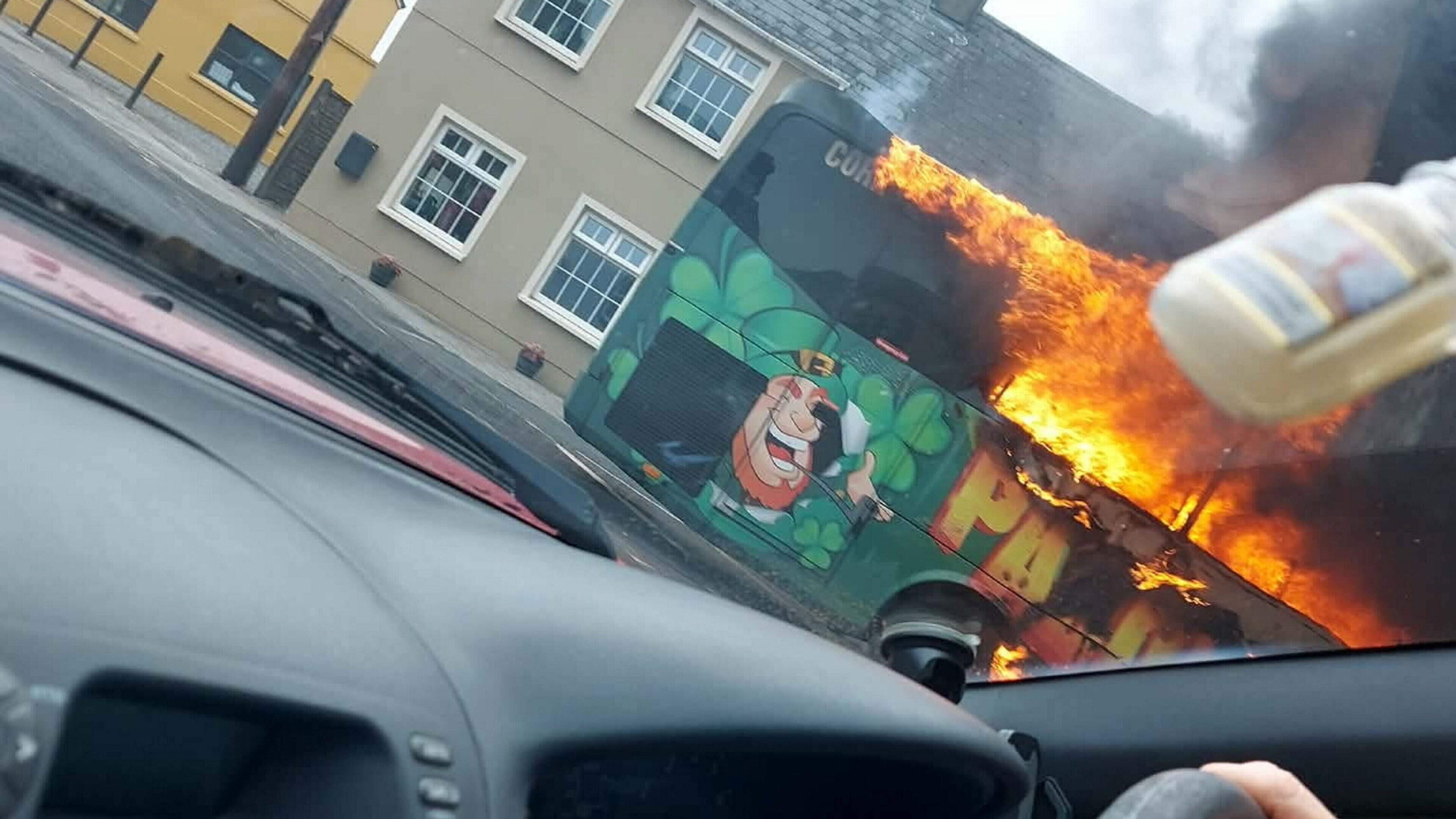 Tourist bus catches fire in Kerry village