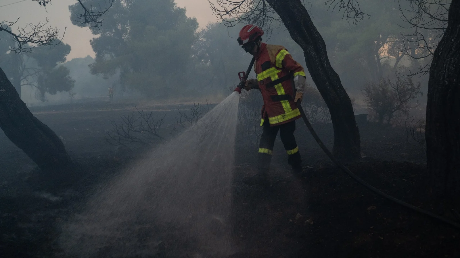 Firefighters Battle Wildfire Near Athens