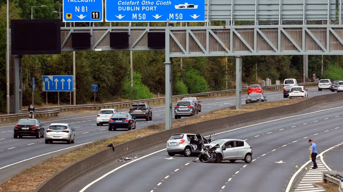 Teenagers and man injured in M50 crash