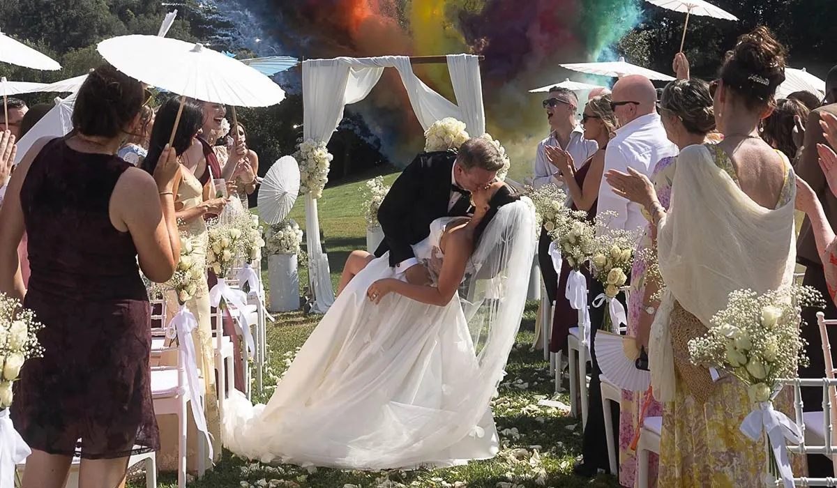 Laura Fox marries Brian Moran in Rome