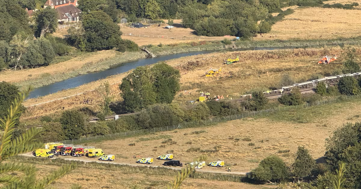 Train derails near Lewes, two injured