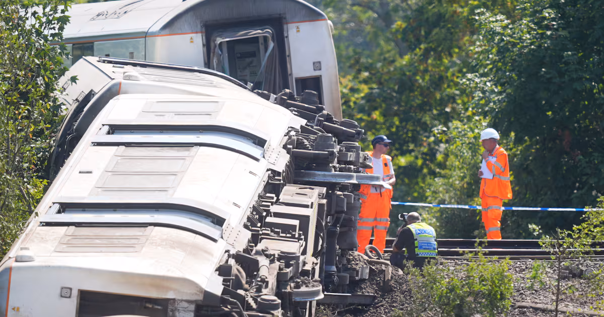 Train derailment injures two passengers in Sussex