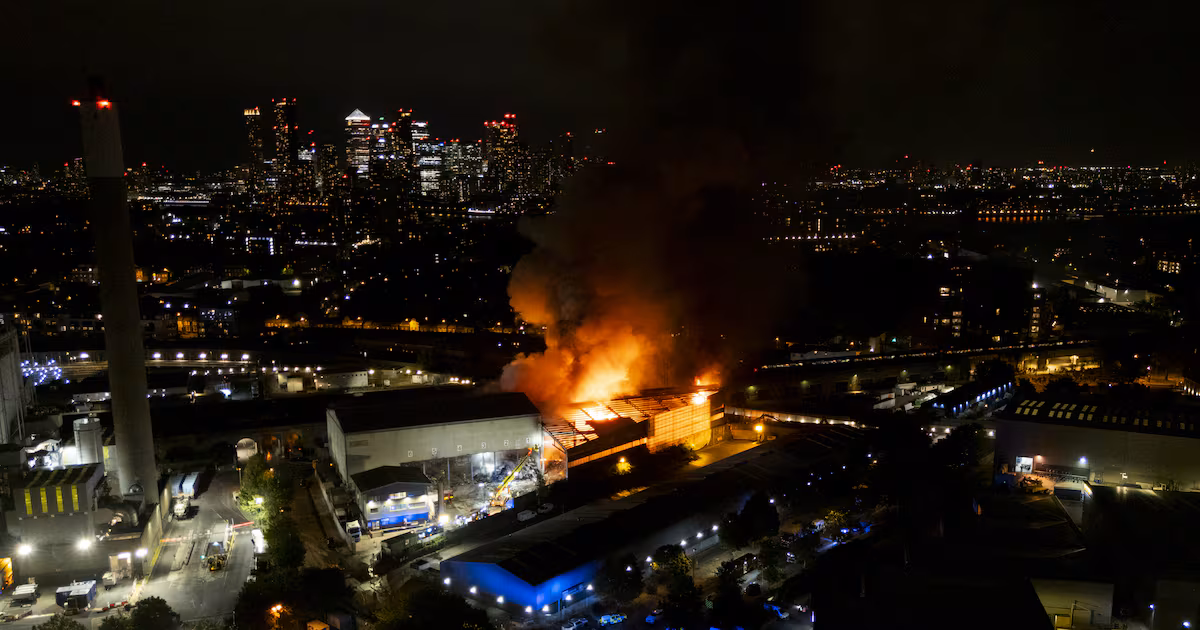 Firefighters Battle Blaze at Recycling Facility