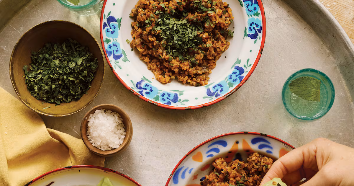 Anissa Helou's Green Bulgur Wheat Risotto Recipe