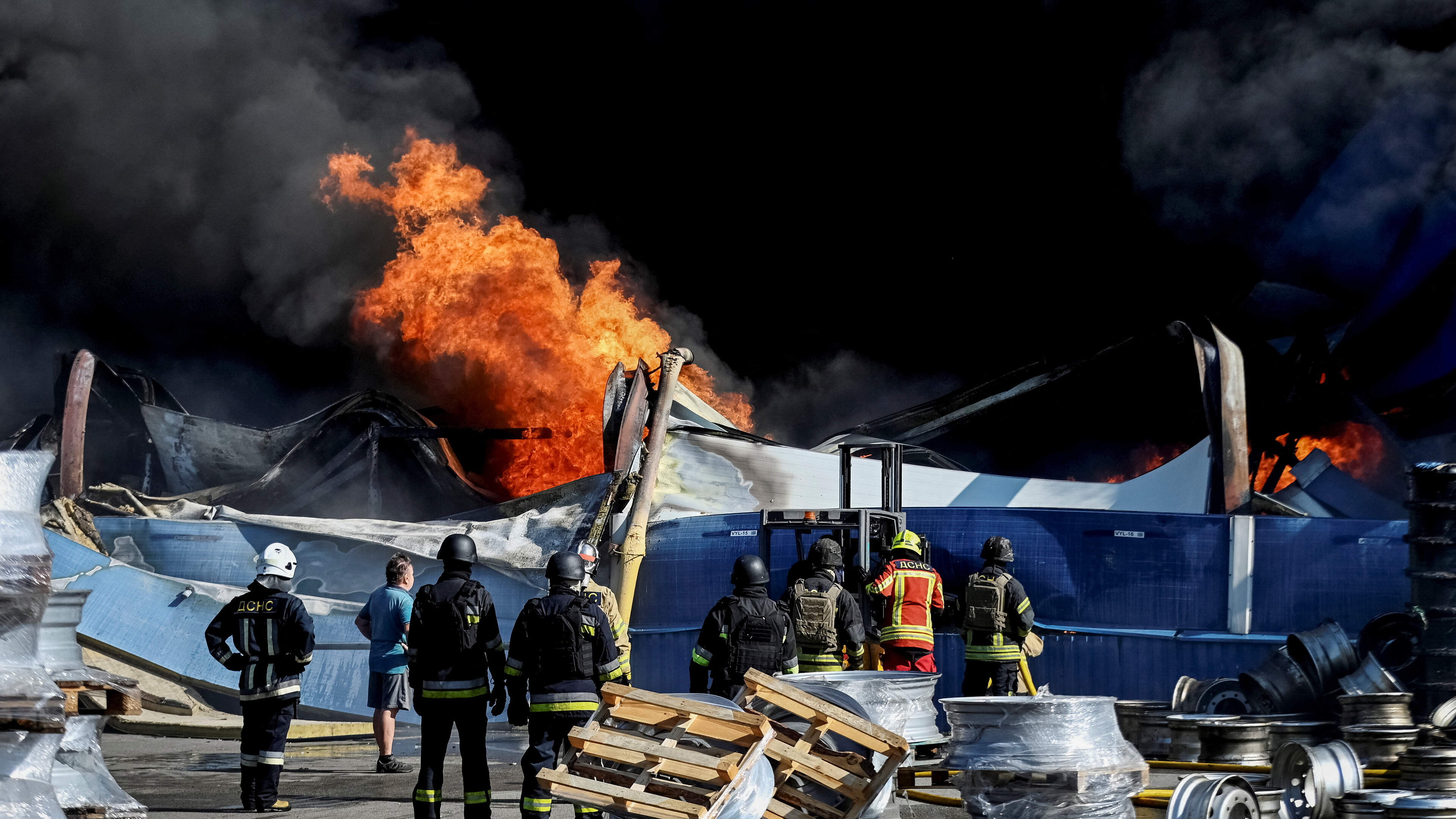 Russian strike kills 27 near Kyiv warehouse