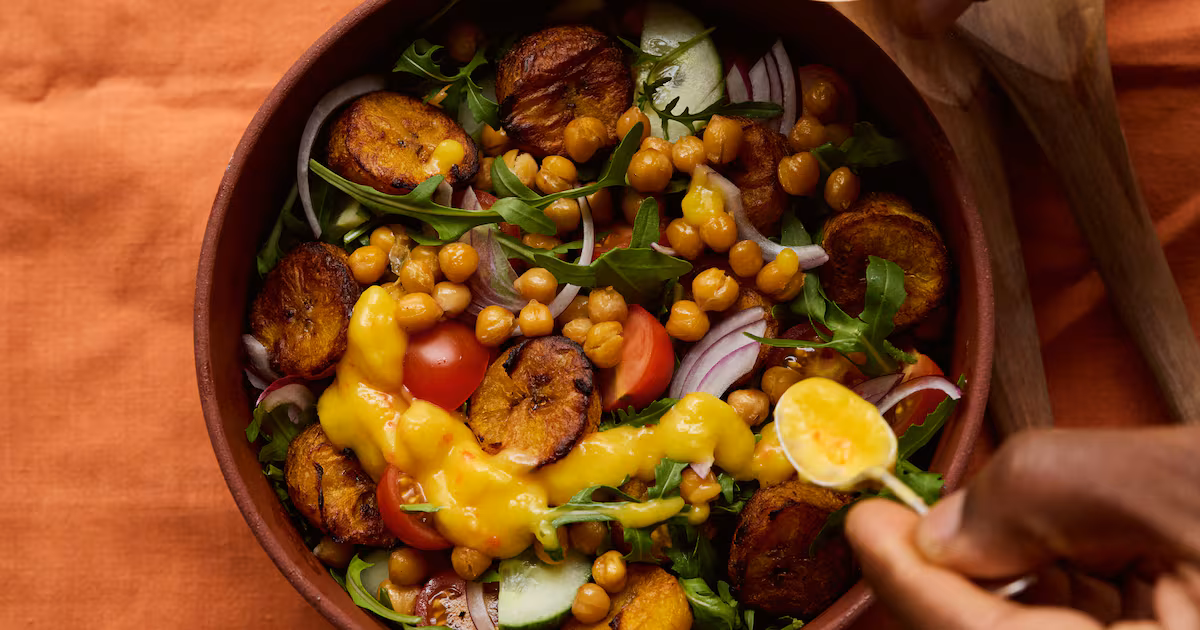 Roasted Plantain and Chickpea Salad Recipe