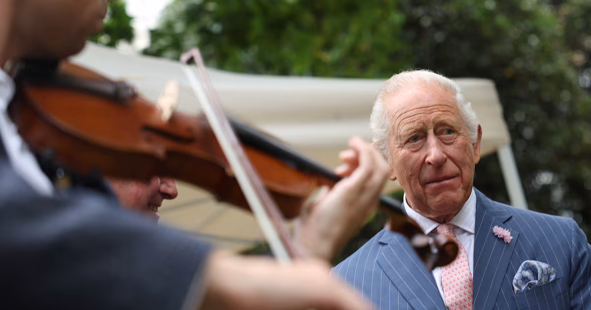 King Charles attends garden party in London