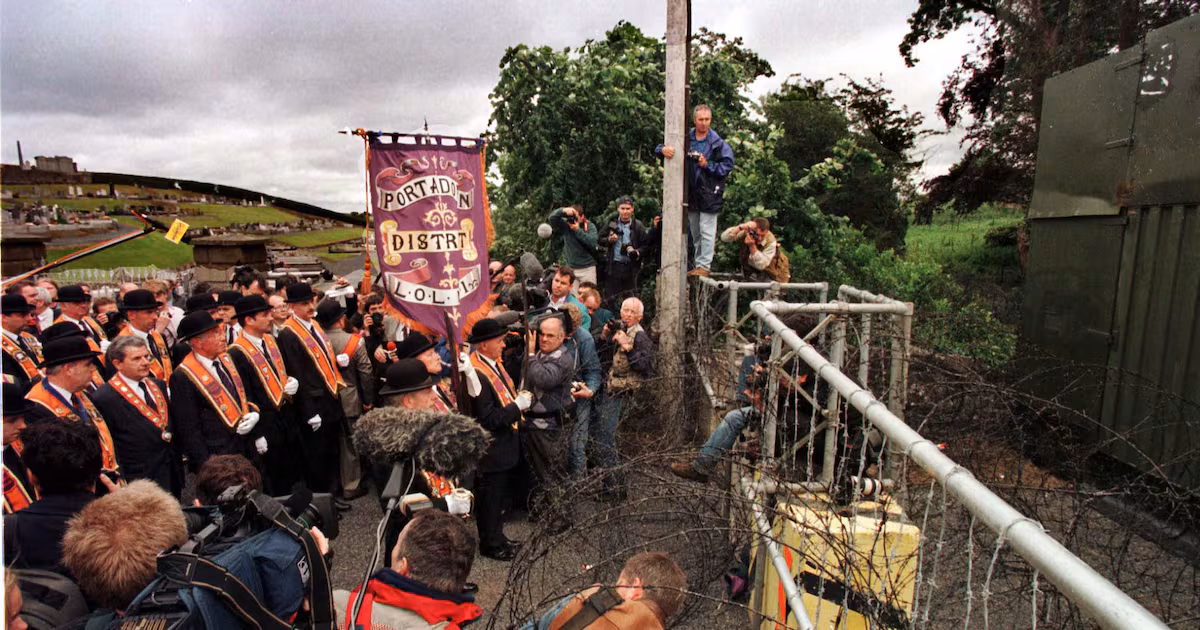 Orange Order May March Garvaghy Road With Children