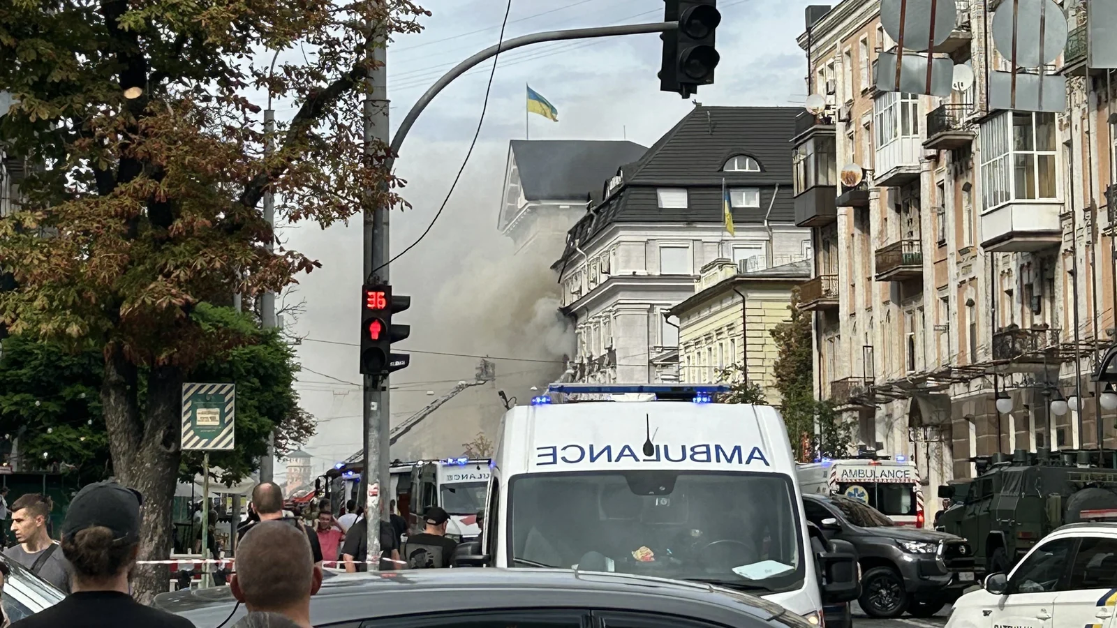 Russian Drone Hits Ukraine's Intelligence HQ