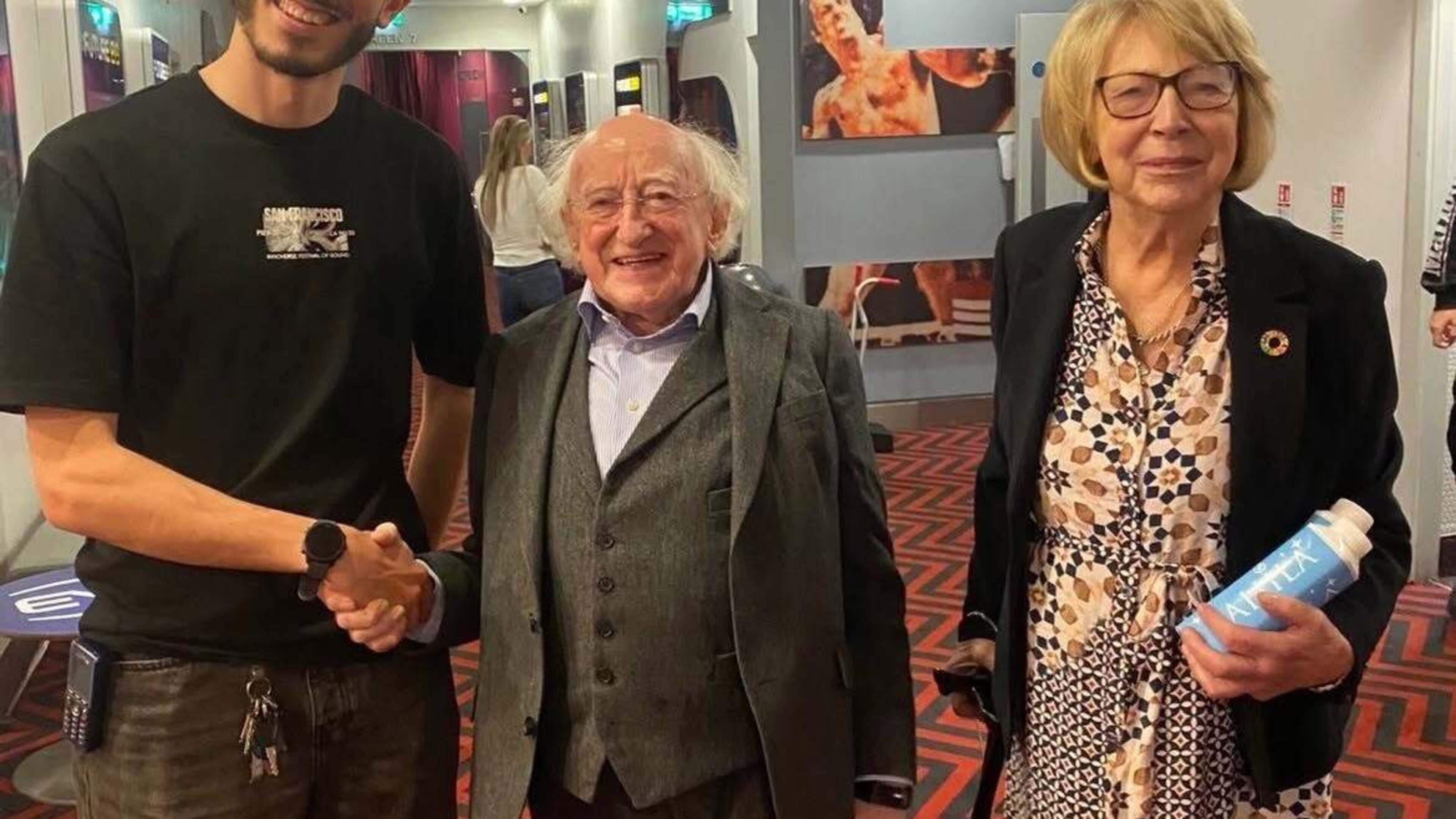 Michael D Higgins Visits Galway Cinema Staff