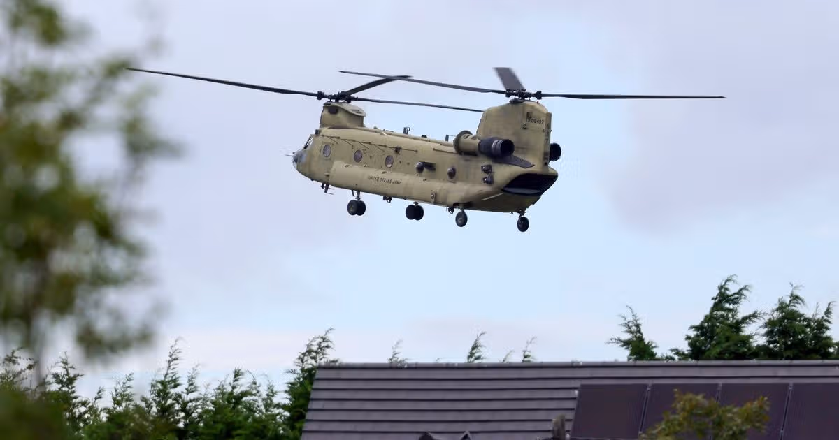 Chinook Choppers Fly Over Dublin for Trump Visit
