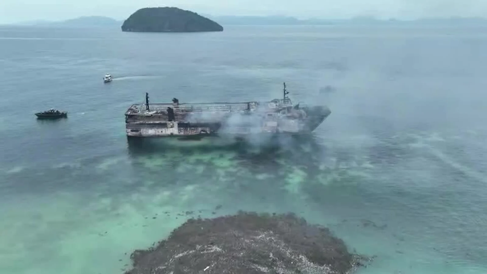 Fire on Philippine ferry kills five, 80 missing