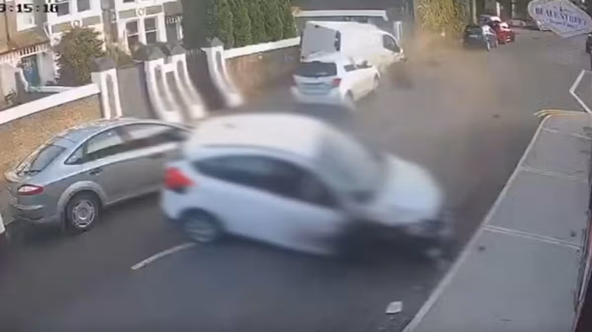 Car crashes into parked vehicle in Cork