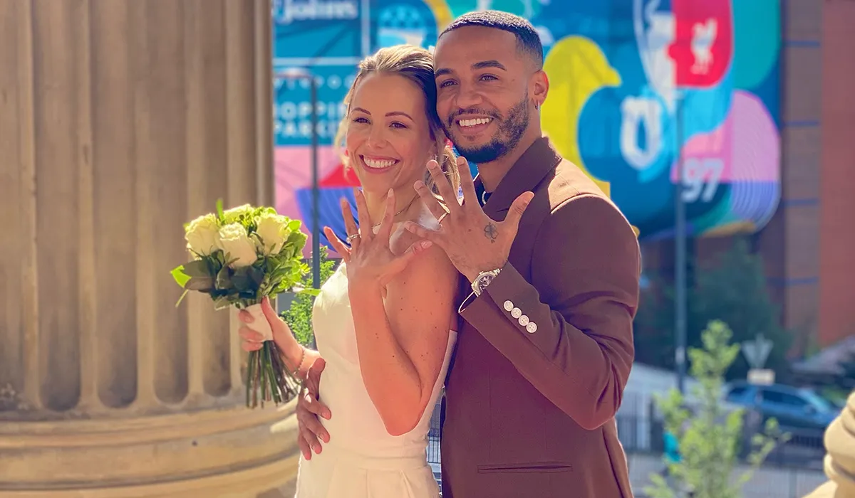 Aston Merrygold marries wife in Liverpool ceremony