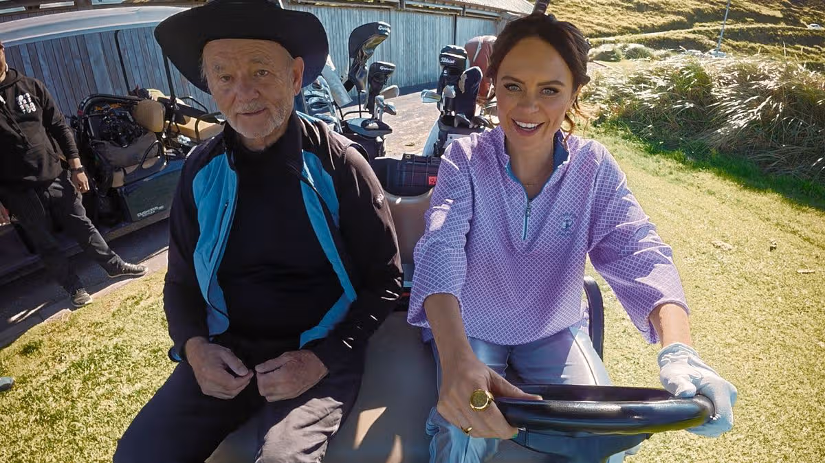 Joanne McNally Drives Bill Murray in Golf Cart